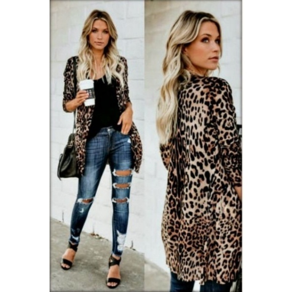 💕VERONICA M💕 Fringe Leopard Print Kimono Medium NWOT - Picture 9 of 13